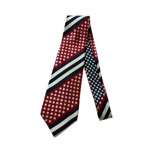 Tommy Hilfiger Men's‎ Necktie Silk Red White Blue Stars & Stripes USA 57"